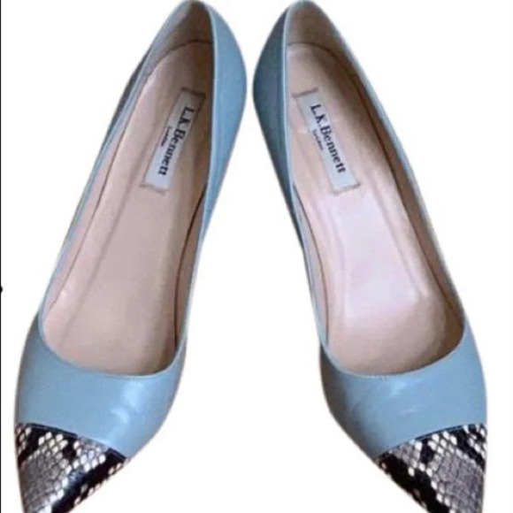 L.K. BENNETT Floret Animal Print Toe Leather Made in Spain 3” Heel Pumps Shoes - Picture 8 of 9